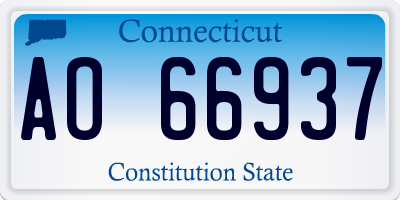 CT license plate AO66937