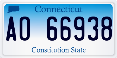 CT license plate AO66938