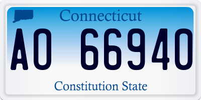 CT license plate AO66940