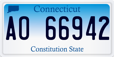 CT license plate AO66942