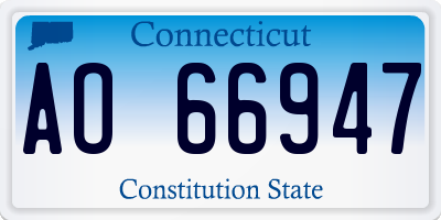 CT license plate AO66947