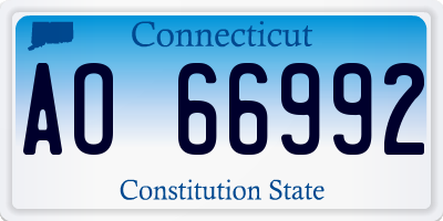 CT license plate AO66992