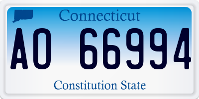 CT license plate AO66994