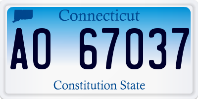 CT license plate AO67037