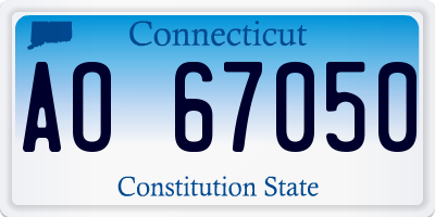 CT license plate AO67050