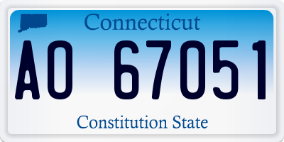 CT license plate AO67051