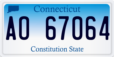 CT license plate AO67064