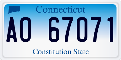CT license plate AO67071