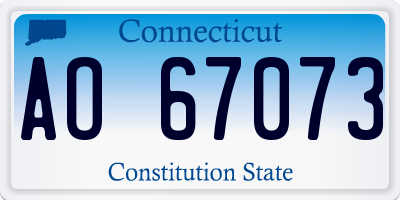 CT license plate AO67073