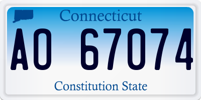 CT license plate AO67074