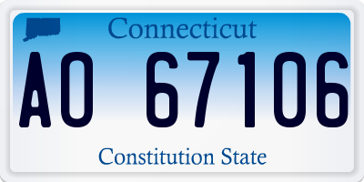 CT license plate AO67106