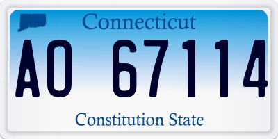 CT license plate AO67114