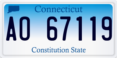 CT license plate AO67119