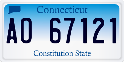 CT license plate AO67121
