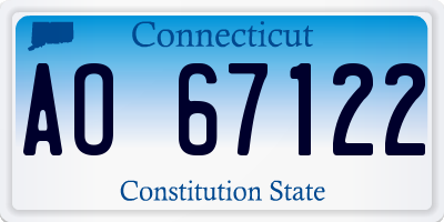CT license plate AO67122