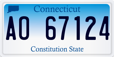 CT license plate AO67124