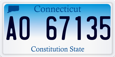 CT license plate AO67135