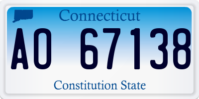 CT license plate AO67138