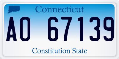 CT license plate AO67139