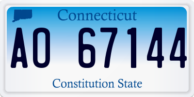 CT license plate AO67144