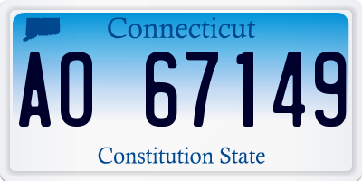 CT license plate AO67149