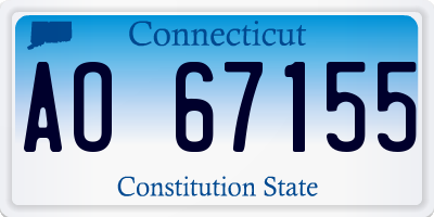 CT license plate AO67155