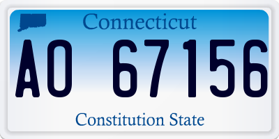 CT license plate AO67156
