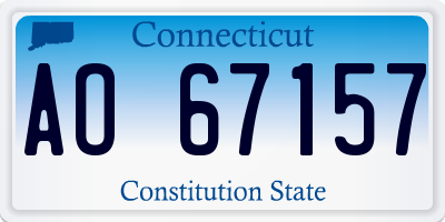 CT license plate AO67157