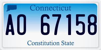 CT license plate AO67158