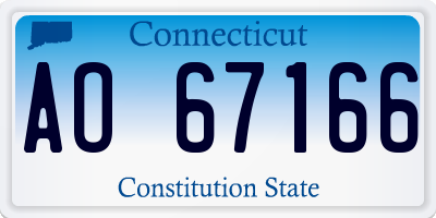 CT license plate AO67166