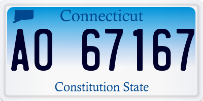 CT license plate AO67167