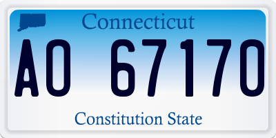 CT license plate AO67170