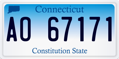 CT license plate AO67171