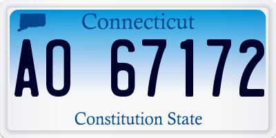 CT license plate AO67172