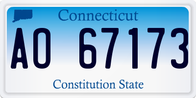 CT license plate AO67173
