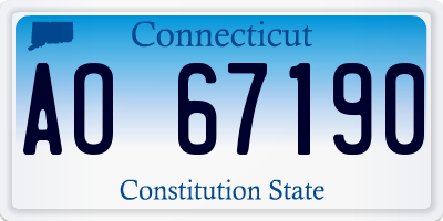 CT license plate AO67190