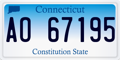 CT license plate AO67195