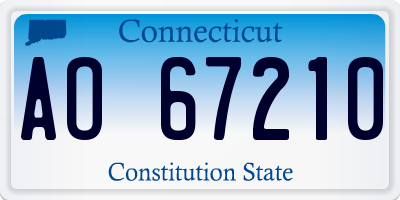CT license plate AO67210