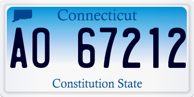 CT license plate AO67212