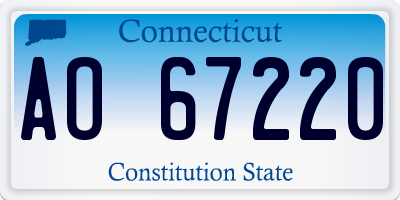 CT license plate AO67220