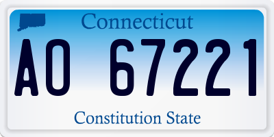 CT license plate AO67221