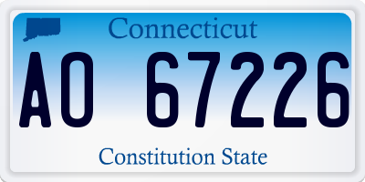 CT license plate AO67226