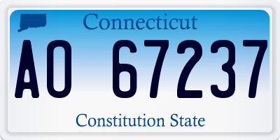 CT license plate AO67237