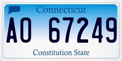 CT license plate AO67249