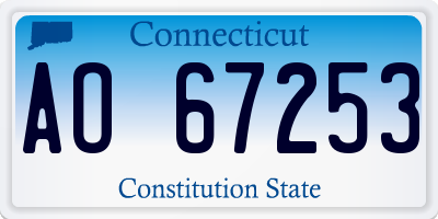 CT license plate AO67253
