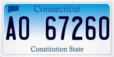 CT license plate AO67260