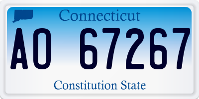 CT license plate AO67267
