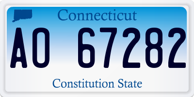 CT license plate AO67282