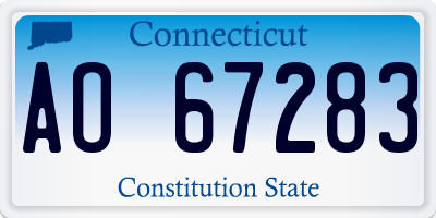 CT license plate AO67283