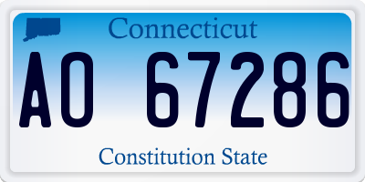 CT license plate AO67286
